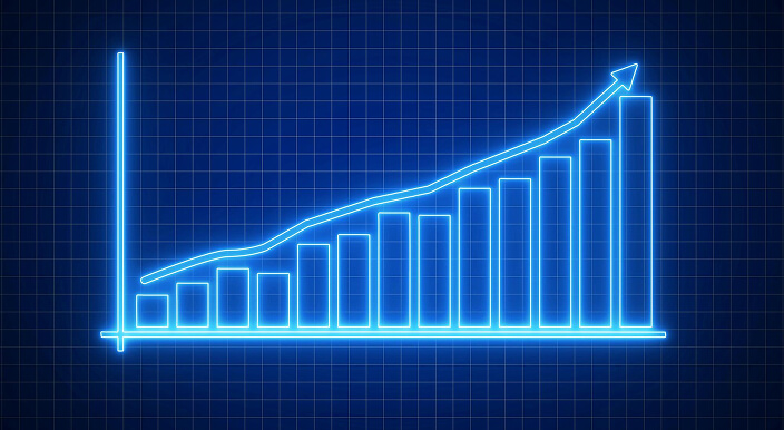 フォロワーがアップする棒グラフ