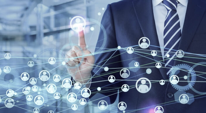 世界とつながるビジネスマン